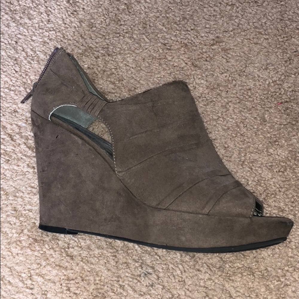 Suede wedge heels